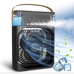 USB-Powered Mist Fan Humidifier with Adjustable Speeds, Timer, and LED