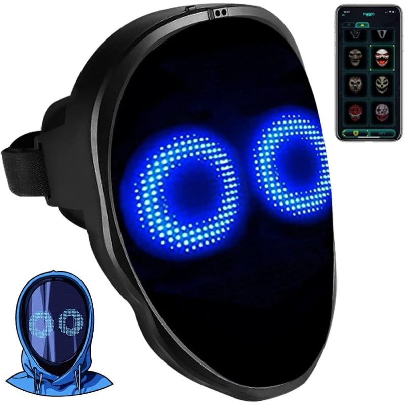 Customizable Party LED Mask | Gesture Control & Bluetooth