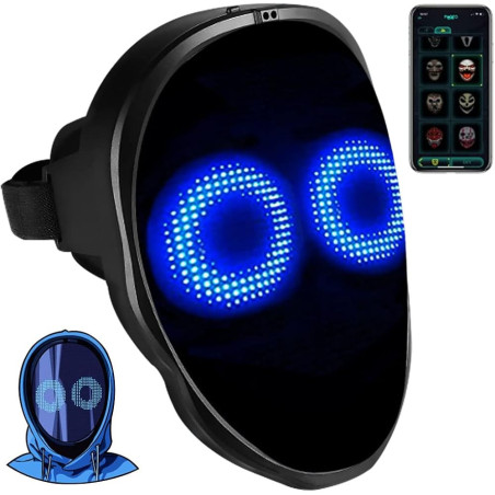 Customizable Party LED Mask | Gesture Control & Bluetooth