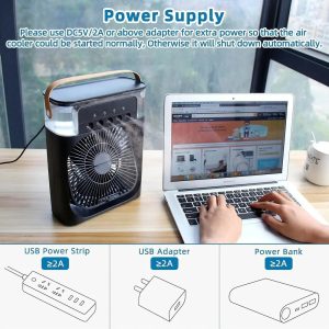 USB-Powered Mist Fan Humidifier with 3-Speed Options and Timer