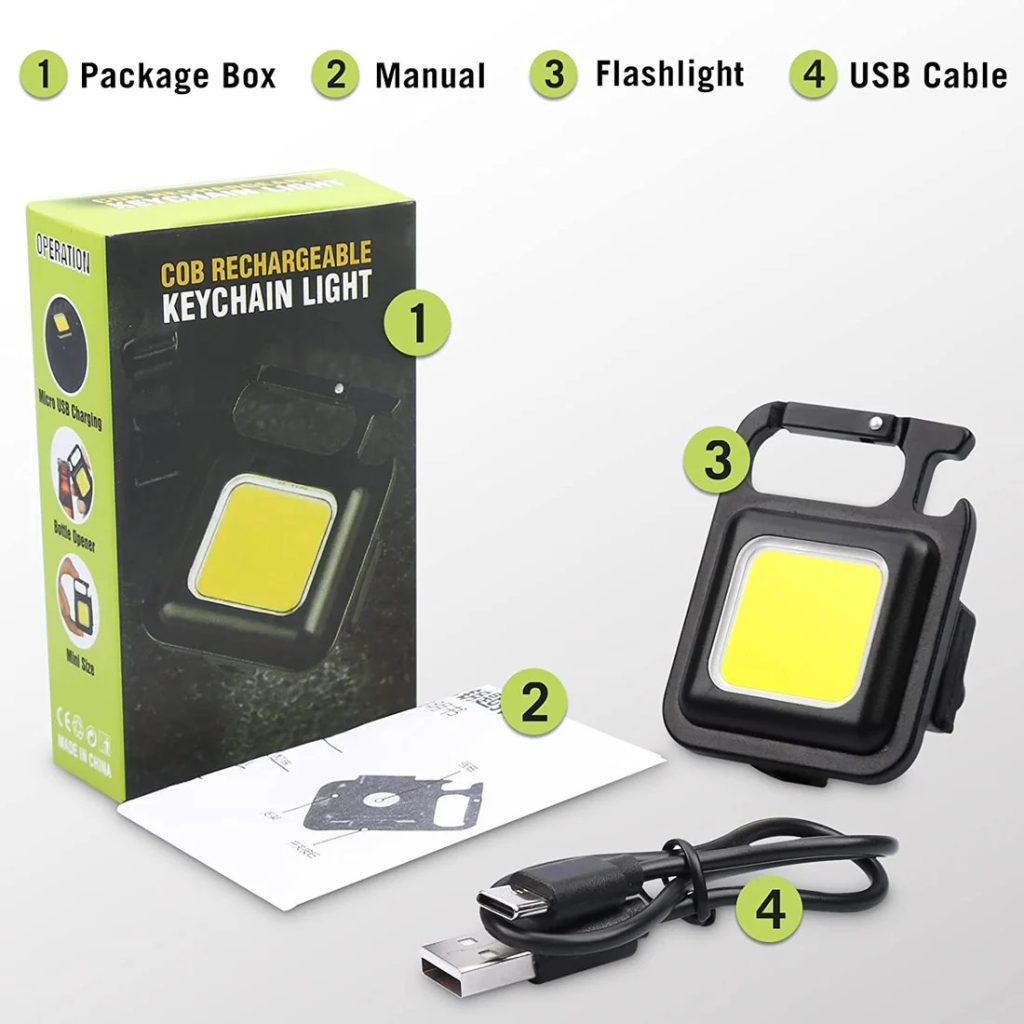 Original COB Mini Rechargeable Keychain Light