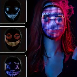 Customizable LED Mask - Gesture Control & Bluetooth Connectivity