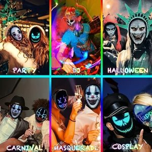 Customizable LED Mask - Gesture Control & Bluetooth Connectivity
