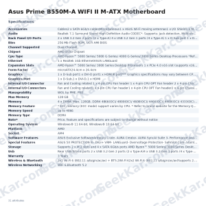 Asus Prime B550M-A WIFI II M-ATX Motherboard