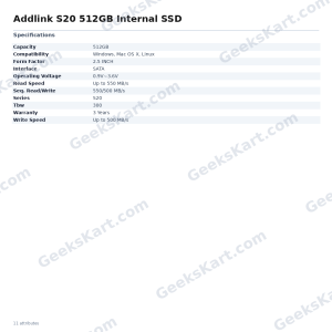 Addlink S20 512GB Internal SSD