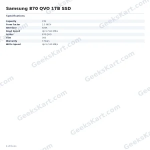 Samsung 870 QVO 1TB SSD