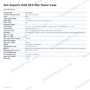 Ant Esports Si26 ATX Mid Tower Case