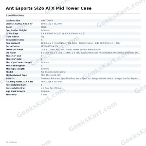 Ant Esports Si26 ATX Mid Tower Case