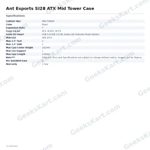 Ant Esports SI28 ATX Mid Tower Case