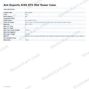Ant Esports SI30 ATX Mid Tower Case