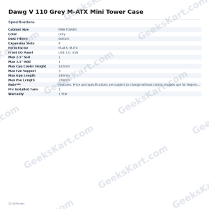Dawg V 110 Grey M-ATX Mini Tower Case