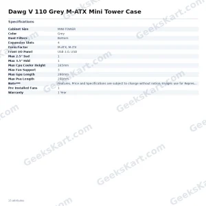 Dawg V 110 Grey M-ATX Mini Tower Case