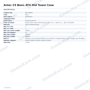 Antec C5 Basic ATX Mid Tower Case