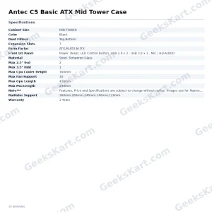 Antec C5 Basic ATX Mid Tower Case