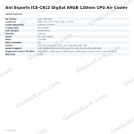 Ant Esports ICE-C612 Digital ARGB 120mm CPU Air Cooler