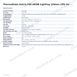 Thermaltake Astria 200 ARGB Lighting 120mm CPU Air Cooler (Black)