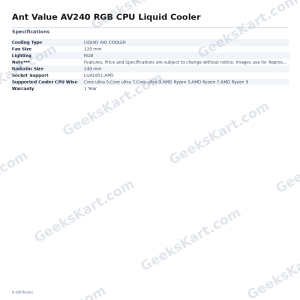 Ant Value AV240 RGB CPU Liquid Cooler
