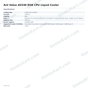 Ant Value AV240 RGB CPU Liquid Cooler