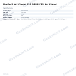 Montech Air Cooler 210 ARGB CPU Air Cooler