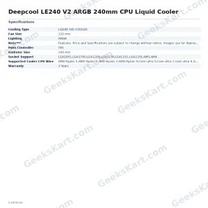 Deepcool LE240 V2 ARGB 240mm CPU Liquid Cooler