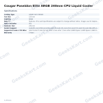 Cougar Poseidon Elite ARGB 240mm CPU Liquid Cooler