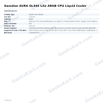 Gamdias AURA GL360 Lite ARGB CPU Liquid Cooler