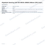 Gigabyte Gaming 240 ICE White ARGB 240mm CPU Liquid Cooler