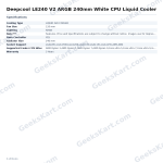 Deepcool LE240 V2 ARGB 240mm White CPU Liquid Cooler