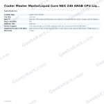 Cooler Master MasterLiquid Core NEX 240 ARGB CPU Liquid Cooler