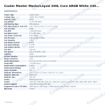 Cooler Master MasterLiquid 240L Core ARGB White 240mm CPU Liquid Cooler