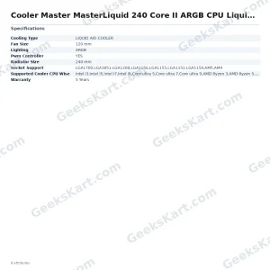Cooler Master MasterLiquid 240 Core II ARGB CPU Liquid Cooler