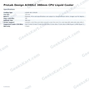ProLab Design AI360LC 360mm CPU Liquid Cooler