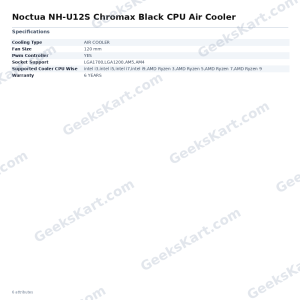 Noctua NH-U12S Chromax Black CPU Air Cooler