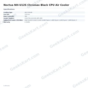Noctua NH-U12S Chromax Black CPU Air Cooler