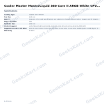 Cooler Master MasterLiquid 360 Core II ARGB White CPU Liquid Cooler