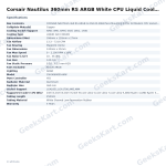 Corsair Nautilus 360mm RS ARGB White CPU Liquid Cooler