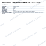 Antec Vortex LUM 360 White ARGB CPU Liquid Cooler