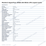 Montech HyperFlow ARGB 240 White CPU Liquid Cooler