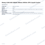 Dawg L240 AIO ARGB 240mm White CPU Liquid Cooler