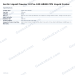 Arctic Liquid Freezer III Pro 240 ARGB CPU Liquid Cooler