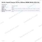 Arctic Liquid Freezer III Pro 240mm ARGB White CPU Liquid Cooler