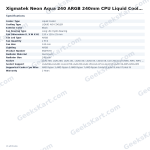 Xigmatek Neon Aqua 240 ARGB 240mm CPU Liquid Cooler (Black)