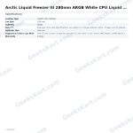 Arctic Liquid Freezer III 280mm ARGB White CPU Liquid Cooler