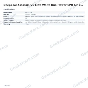 DeepCool Assassin VC Elite White Dual Tower CPU Air Cooler
