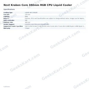 Nzxt Kraken Core 360mm RGB CPU Liquid Cooler