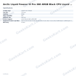 Arctic Liquid Freezer III Pro 360 ARGB Black CPU Liquid Cooler