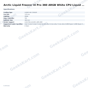 Arctic Liquid Freezer III Pro 360 ARGB White CPU Liquid Cooler