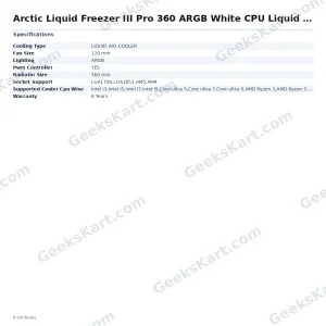 Arctic Liquid Freezer III Pro 360 ARGB White CPU Liquid Cooler