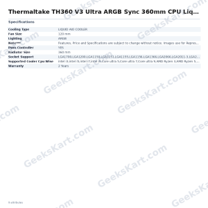 Thermaltake TH360 V3 Ultra ARGB Sync 360mm CPU Liquid Cooler