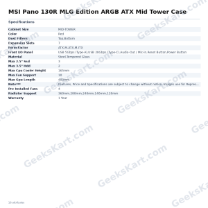 MSI Pano 130R MLG Edition ARGB ATX Mid Tower Case